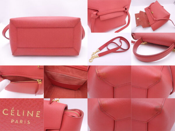 e52446a 4 Celine Belt Bag 2Way Bag Leather Poppy