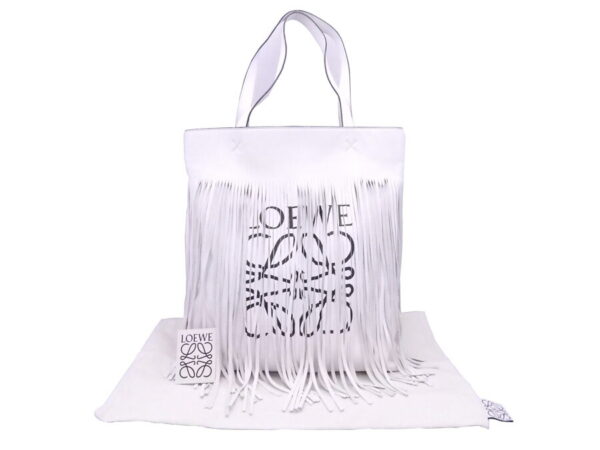 e52449a Loewe Anagram Leather Tote Bag White Black