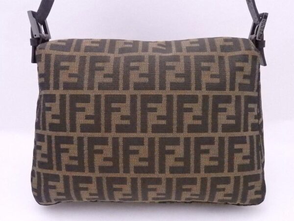 e52454a 2 Fendi Mamma Bucket Shoulder Bag Zucca Canvas Leather Brown