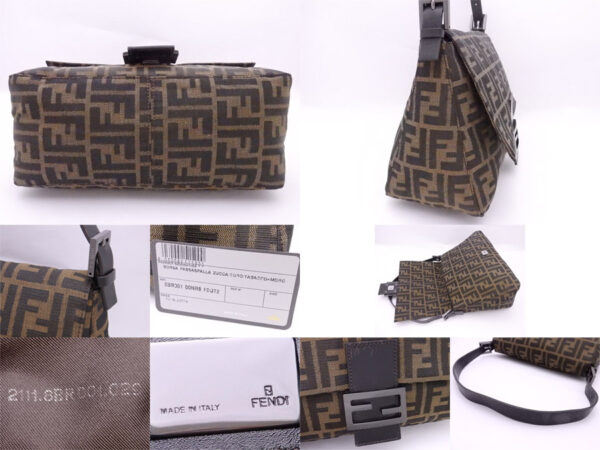 e52454a 4 Fendi Mamma Bucket Shoulder Bag Zucca Canvas Leather Brown