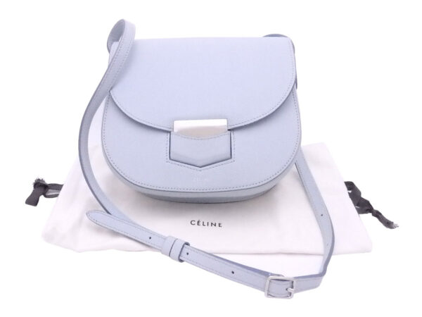 e52648a Celine Trotter Shoulder Bag Leather Blue