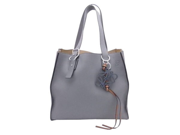 e52651a Loewe Anagram Leather Tote Bag Gray