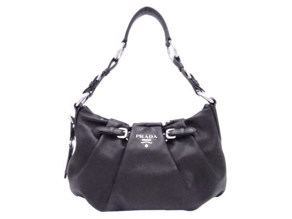 e52743f Prada Shoulder Bag Calf Leather Black