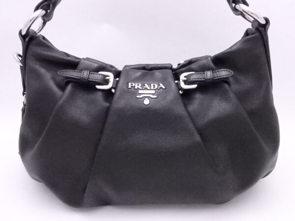 e52743f 1 Prada Shoulder Bag Calf Leather Black