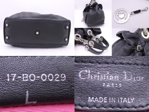 e52748a 4 Christian Dior Lutranto Handbag Leather Black