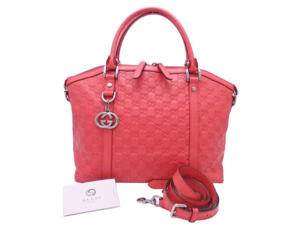 e52751a Gucci Guccisima 2Way Bag Red Leather