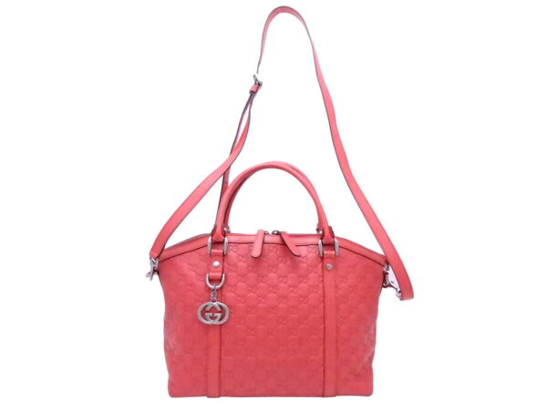 e52751a 1 Gucci Guccisima 2Way Bag Red Leather