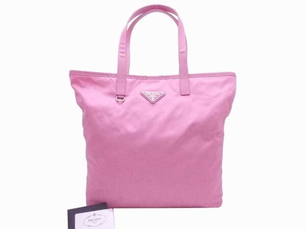 e52855f Prada Tote Bag Triangle Nylon Leather Pink