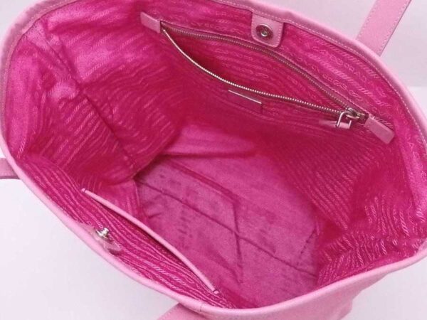 e52855f 3 Prada Tote Bag Triangle Nylon Leather Pink