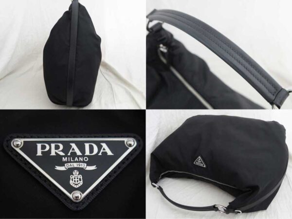 e52898g 4 Prada Shoulder Bag Nylon Leather Black