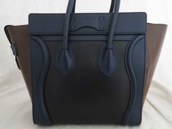 e52899a 1 Celine Luggage Micro Shopper Bag Leather Blue Black Brown