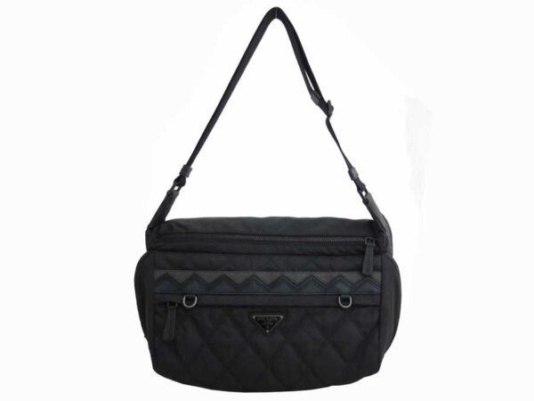 e52993a Prada Crossbody Shoulder Bag Quilted Nylon Canvas Black