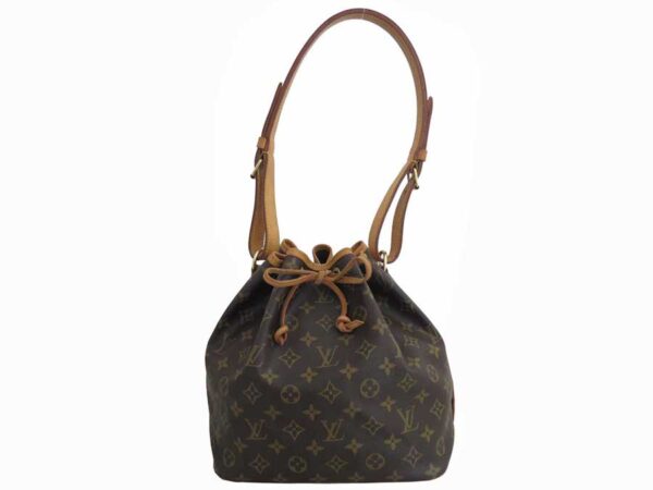 e53003a 1 Louis Vuitton Petit Noe Monogram Canvas Shoulder Bag Brown