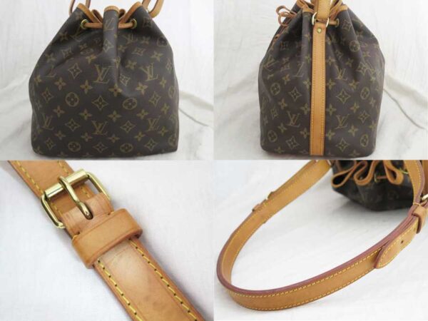 e53003a 4 Louis Vuitton Petit Noe Monogram Canvas Shoulder Bag Brown