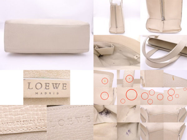 e53041a 4 Loewe Leather Tote Bag Off White