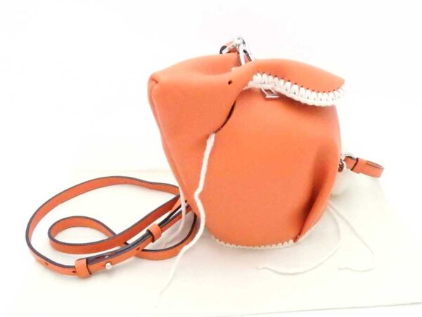 e53143a Loewe Bunny Macrame Mini Leather Wool Crossbody Shoulder Bag Orange White