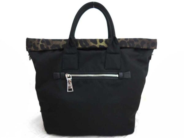 e53293f 2 Prada Handbag Leopard Reversible Nylon Khaki Brown Black