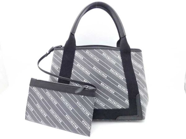 e53344a Balenciaga Canvas Leather Tote Bag Gray White Black