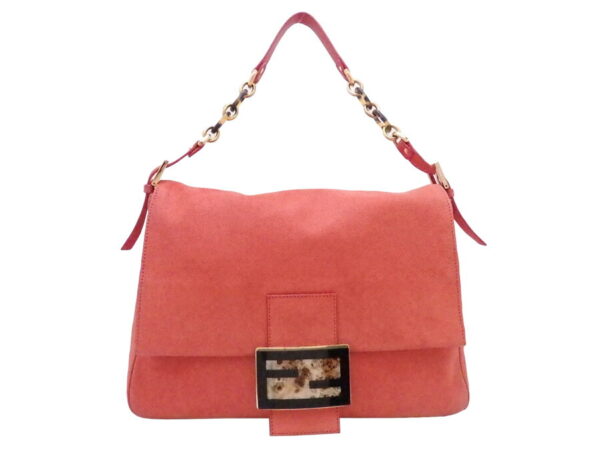 e53443a Fendi Mamma Bucket Shoulder Bag Suede Orange