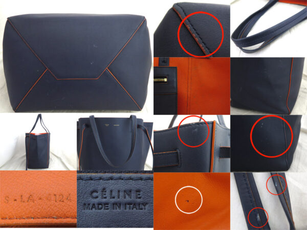 e53492a 4 Celine Phantom Tote Bag Leather Blue Orange