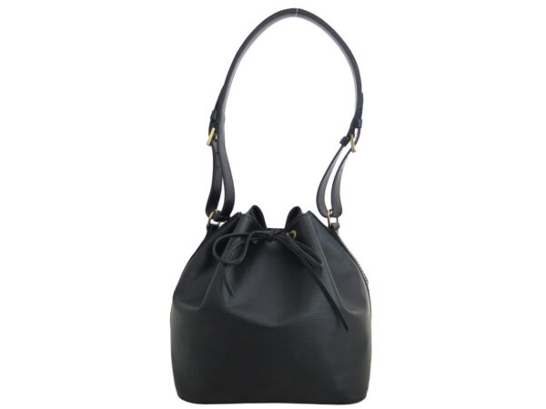 e53496a 1 Louis Vuitton Petit Noe Epi Leather Shoulder Bag Black