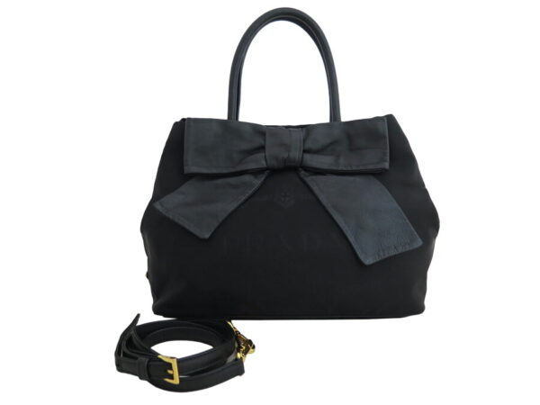 e53503a Prada 2Way Bag Nylon Leather Black