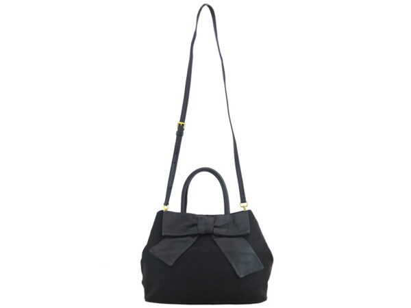 e53503a 1 Prada 2Way Bag Nylon Leather Black