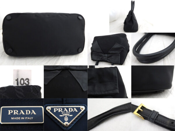 e53503a 4 Prada 2Way Bag Nylon Leather Black