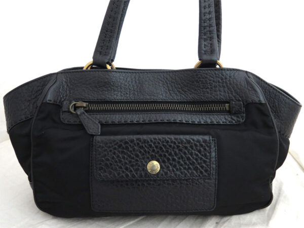 e53504i 2 Prada Shoulder Bag Nylon Leather Black Bronze