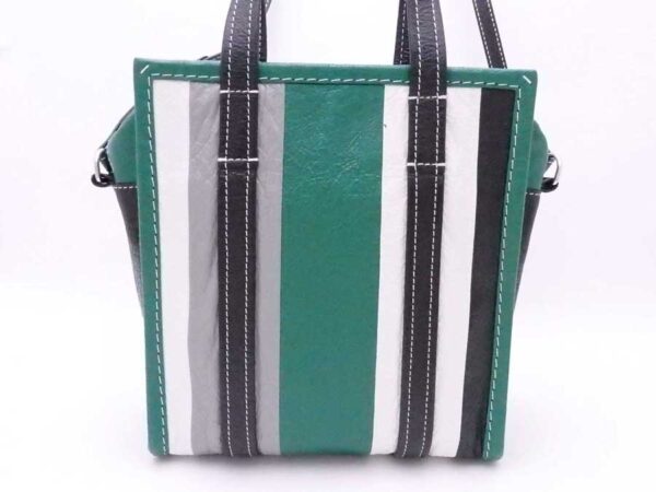 e53553f 2 Balenciaga Leather Bazaar Shopper Bag Green Black White