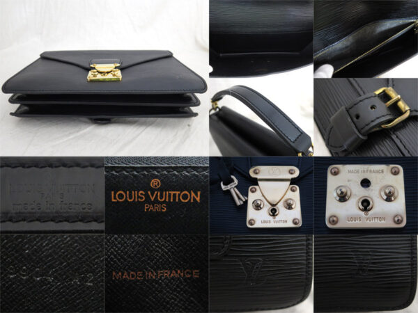 e53595i 4 Louis Vuitton Bifas Epi Leather Double Face Handbag Black