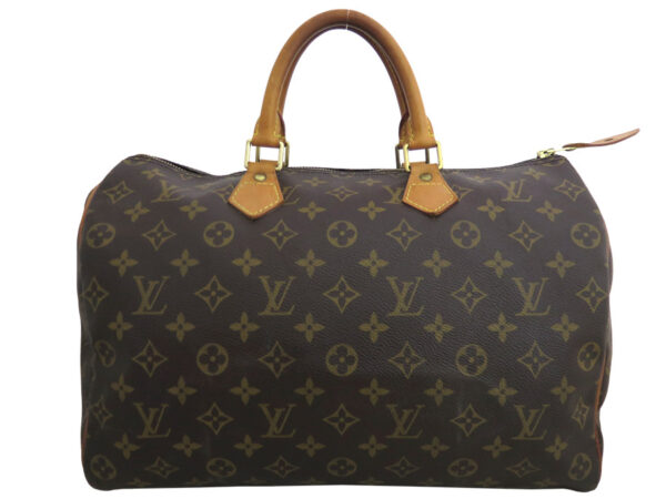 e53596a 1 Louis Vuitton Speedy 35 Monogram Canvas Handbag Bag Brown