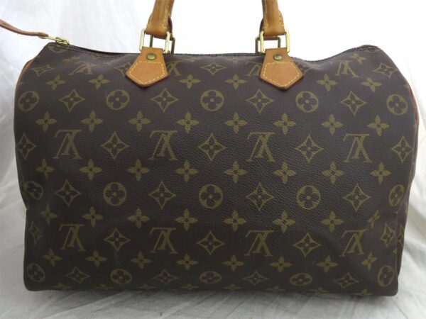 e53596a 2 Louis Vuitton Speedy 35 Monogram Canvas Handbag Bag Brown