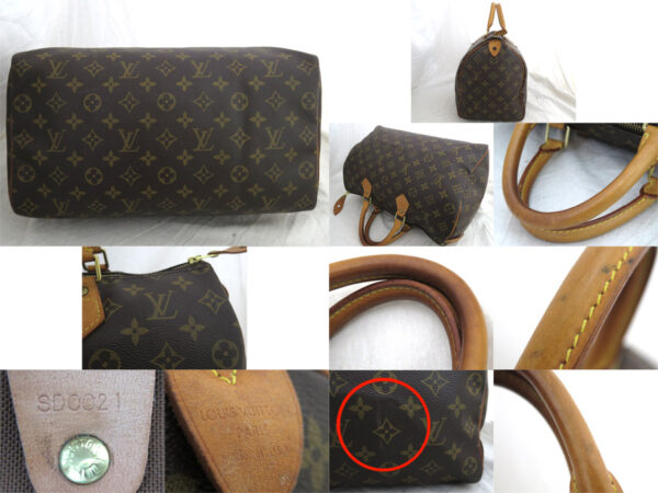 e53596a 4 Louis Vuitton Speedy 35 Monogram Canvas Handbag Bag Brown