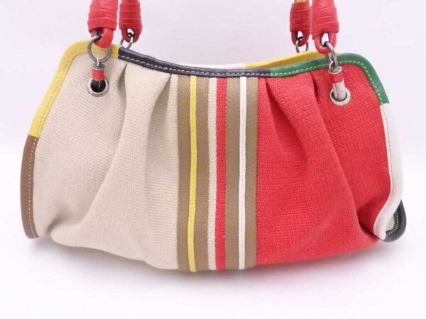 e53643f 1 Bottega Veneta Canvas Leather Handbag Multicolor