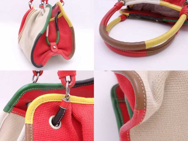 e53643f 4 Bottega Veneta Canvas Leather Handbag Multicolor