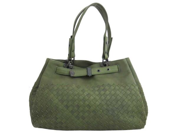 e53693a Bottega Veneta Intrecciato Leather Handbag Khaki Green