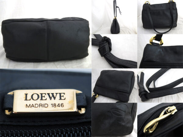 e53799a 4 Loewe Anagram Leather Shoulder Bag Black