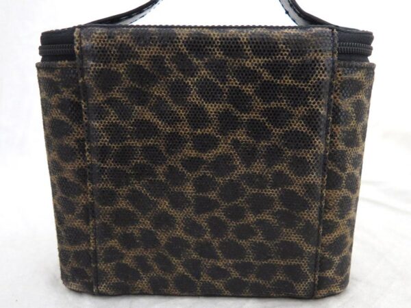 e53800 2 Loewe Leopard Nylon Leather Pouch Black Brown