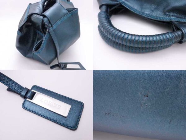 e53853a 4 Loewe Nappa Aire Leather Handbag Metallic Blue