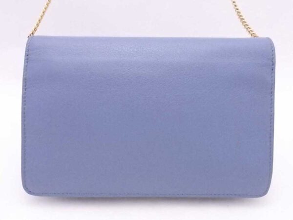 e53950a 2 Fendi Chain Shoulder Wallet FF Leather Blue