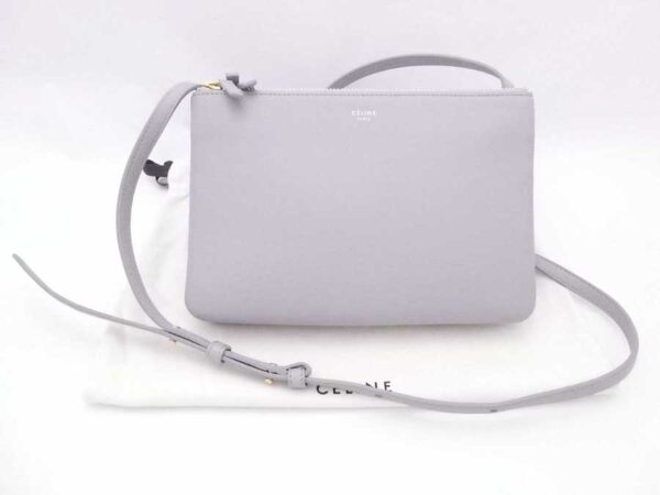 e53955f Celine Trio Crossbody Shoulder Bag Leather Gray