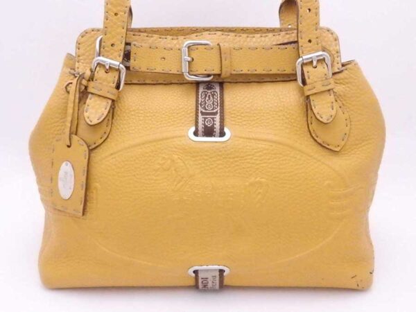 e54044a 1 Fendi Selleria Handbag Leather Yellow