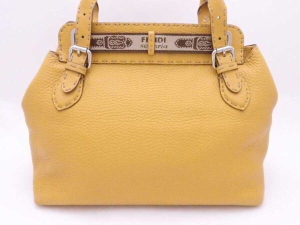 e54044a 2 Fendi Selleria Handbag Leather Yellow