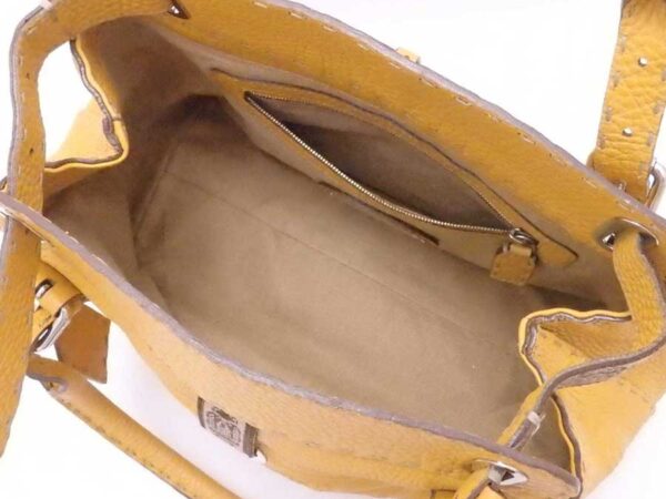 e54044a 3 Fendi Selleria Handbag Leather Yellow