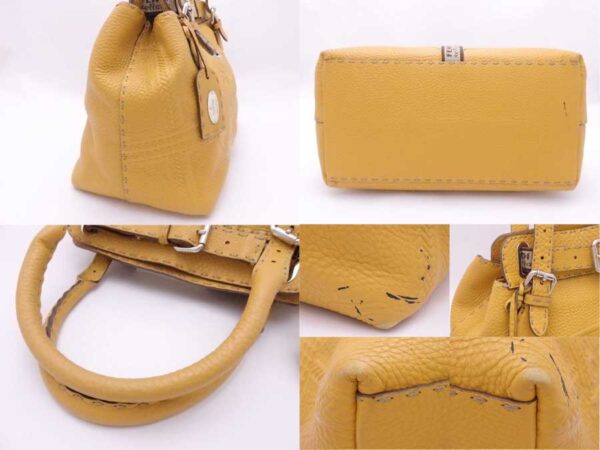 e54044a 4 Fendi Selleria Handbag Leather Yellow