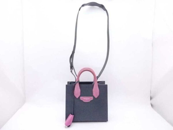 e54047i 1 Balenciaga Leather Shoulder Bag Gray Pink Purple