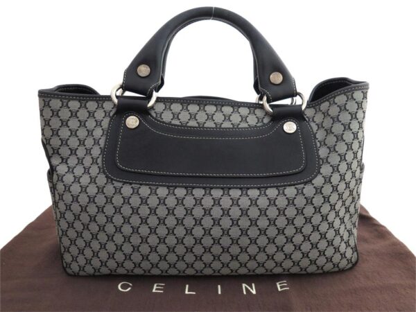 e54305f Celine Macadam Boogie Handbag Canvas Leather Black