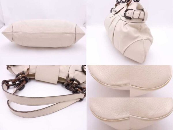 e54451a 4 Salvatore Ferragamo Gancini Wood Shoulder Bag White Brown