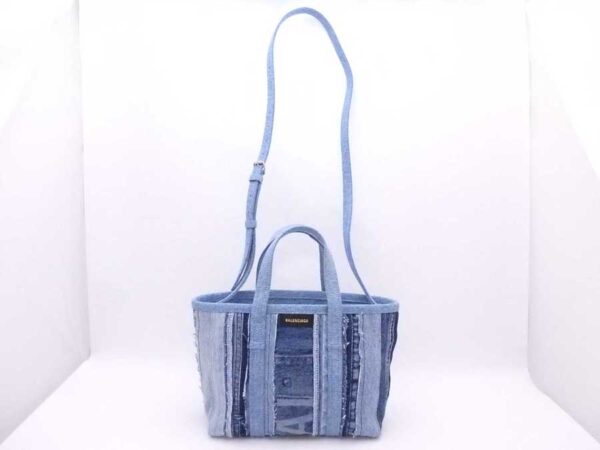 e54550a 1 Balenciaga Denim Crossbody Shoulder Bag Blue